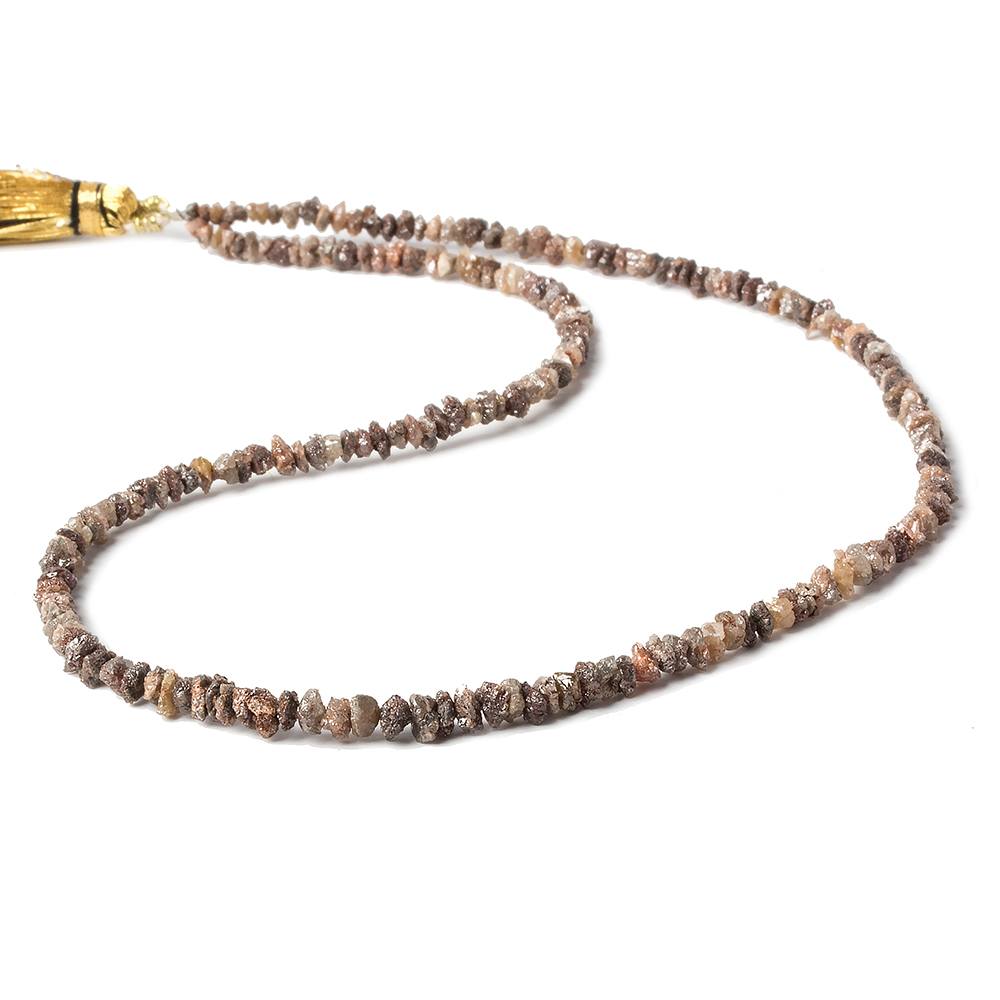 2.5-4mm Rose Chocolate Diamond crystal nugget beads 15 inch 225 pieces (ONLINE ORDER ONLY)