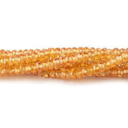 2.5-4mm Yellow Songia Sapphire Faceted Rondelle Beads 16 inch 220 pieces AA (ONLINE ORDER ONLY)