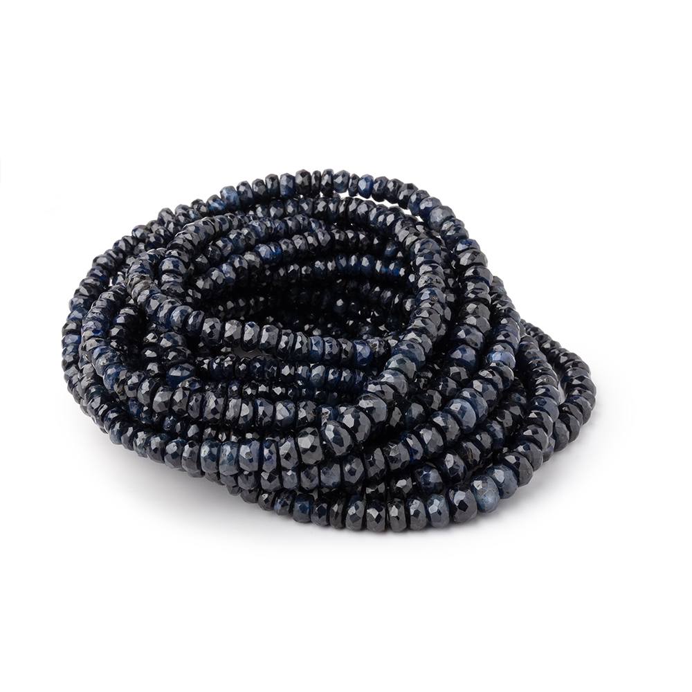 2.5-5mm Cambodian Blue Sapphire Faceted Rondelle Beads 16 inch 209 pieces (ONLINE ORDER ONLY)