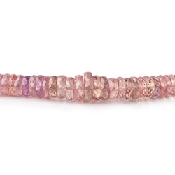 2.5-5mm Grapefruit Pink Sapphire Faceted Heishi Beads 17.5 inch 340 pieces AAA (ONLINE ORDER ONLY)