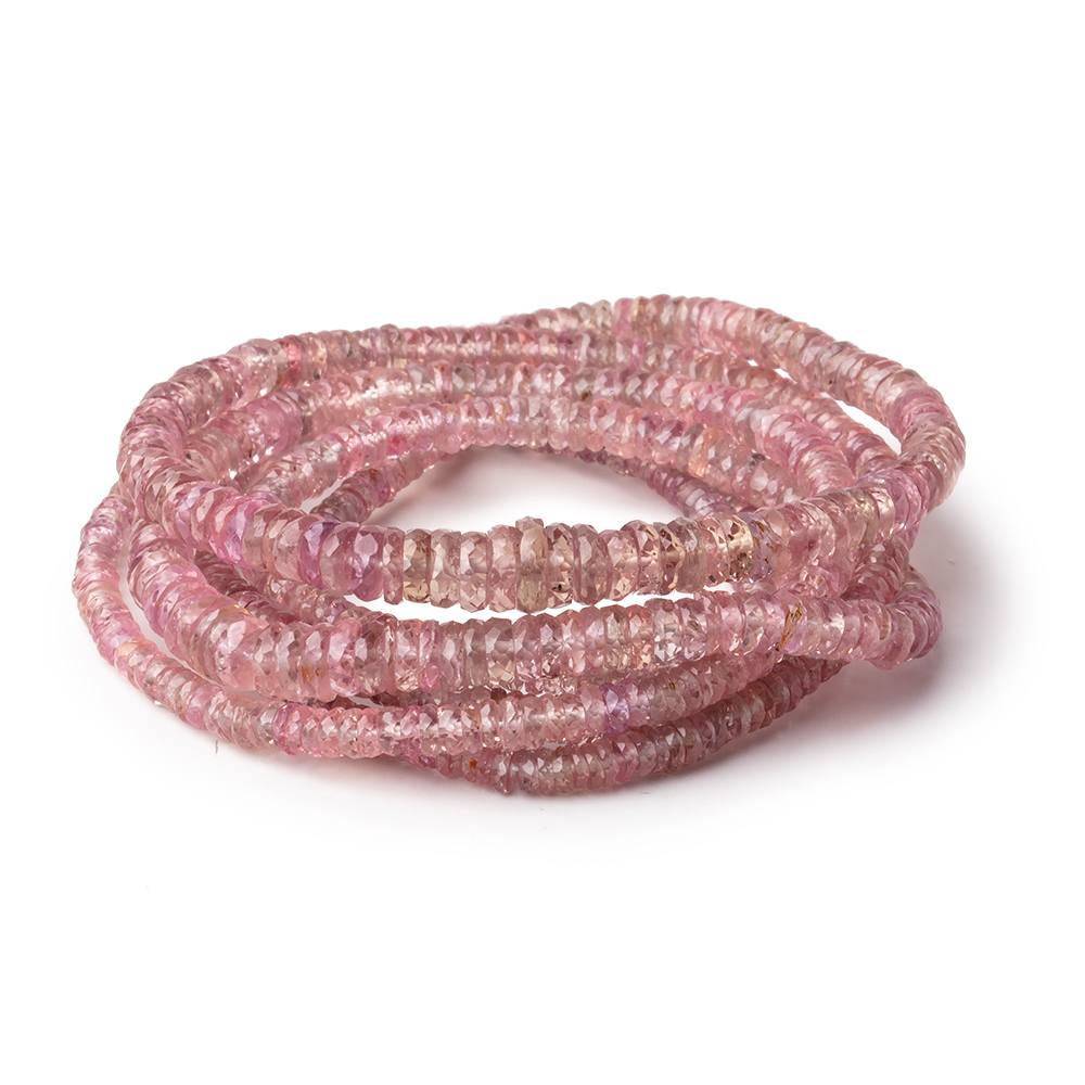 2.5-5mm Grapefruit Pink Sapphire Faceted Heishi Beads 17.5 inch 340 pieces AAA (ONLINE ORDER ONLY)