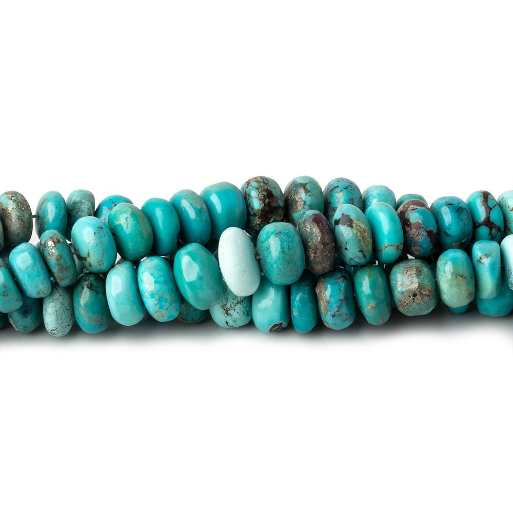 2.5-6mm Chinese Turquoise plain rondelles 18 inch 195 beads (ONLINE ORDER ONLY)