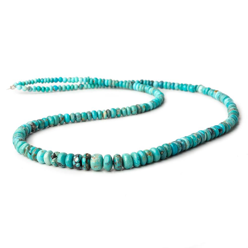 2.5-6mm Chinese Turquoise plain rondelles 18 inch 195 beads (ONLINE ORDER ONLY)