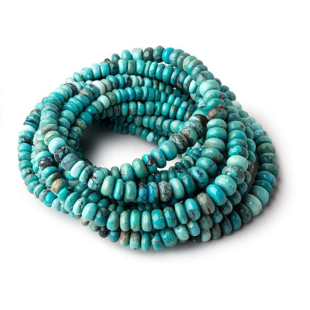 2.5-6mm Chinese Turquoise plain rondelles 18 inch 195 beads (ONLINE ORDER ONLY)
