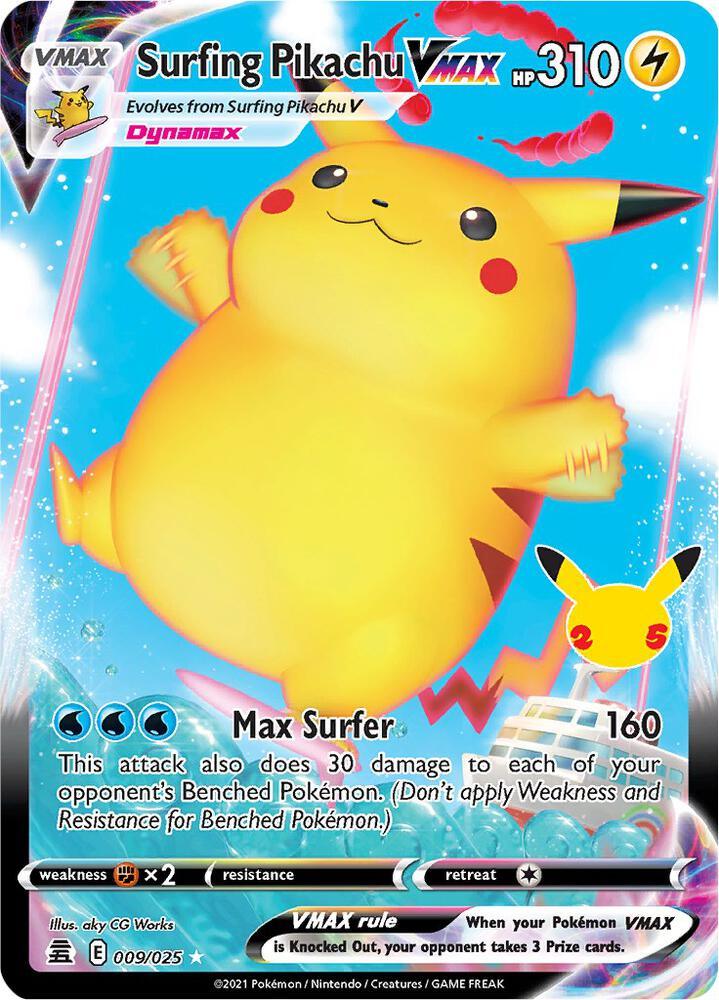 Surfing Pikachu VMAX (009/025) [Celebrations: 25th Anniversary] (Online Only)
