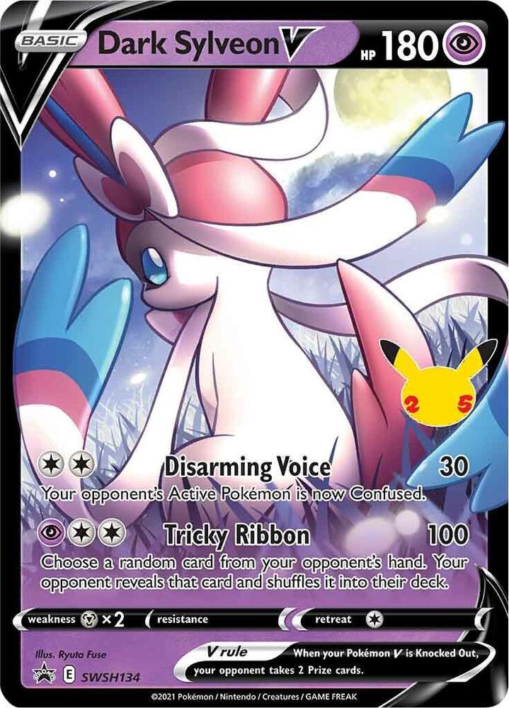 Dark Sylveon V (SWSH134) (Celebrations) [Sword & Shield: Black Star Promos] (Online Only)
