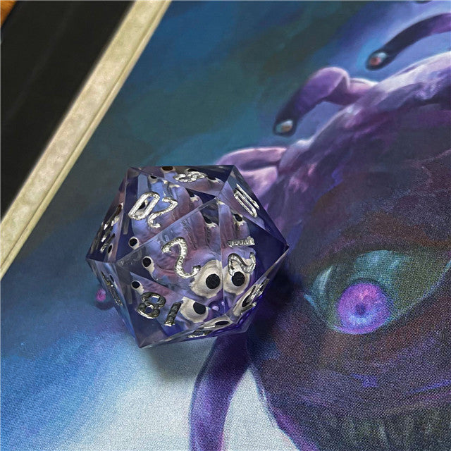 Purple Beholder 22mm D20 DND Roll a D20 Dice Handmade Sharp Resin (Online Only)