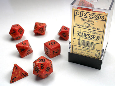Speckled® Polyhedral Fire 7-Die Set Dnd Dice Set CHX25303 Orange/Yellow (Online Only)