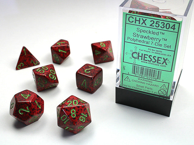 Speckled® Polyhedral Strawberry™ 7-Die Set Dnd Dice Set CHX25304 Red/Black (Online Only)
