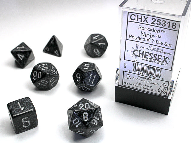Speckled® Polyhedral Ninja™ 7-Die Set Dnd Dice Set CHX25318 Grey/Black (Online Only)