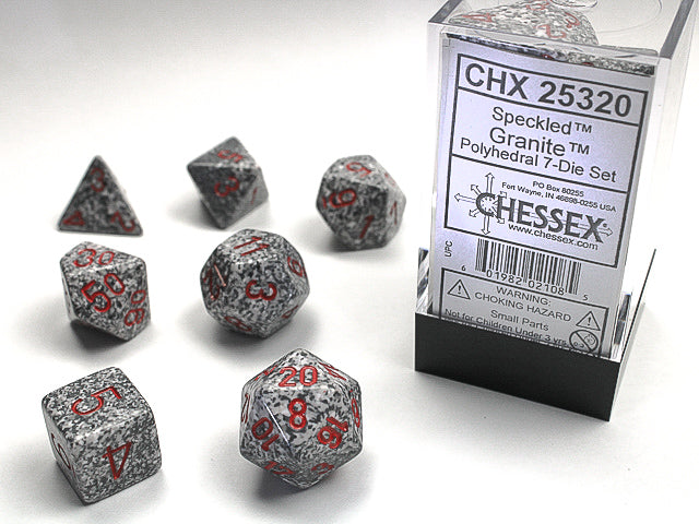 Speckled® Polyhedral Granite™ 7-Die Set Dnd Dice Set CHX25320 White Grey (Online Only)