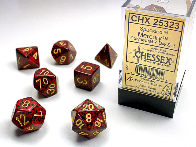Speckled® Polyhedral Mercury™ 7-Die Set Dnd Dice Set CHX25323 Red/Black (Online Only)