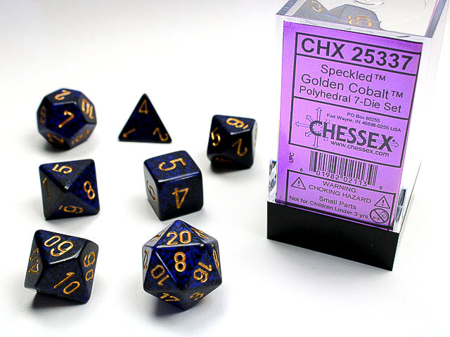 Speckled® Polyhedral Golden Cobalt™ 7-Die Set Dnd Dice Set CHX25337 Black/Purple (Online Only)