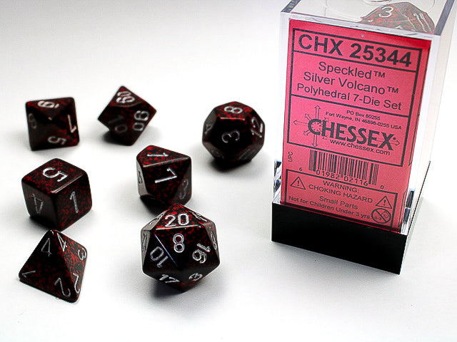 Speckled® Polyhedral Silver Volcano™ 7-Die Set Dnd Dice Set CHX25344 Red/Black (Online Only)