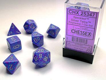 Speckled® Polyhedral Silver Tetra™ 7-Die Set Dnd Dice Set CHX25347 Blue/Purple (Online Only)
