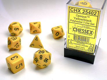Opaque Polyhedral Yellow/white 7-Die Set Dnd Dice Set (Online Only)