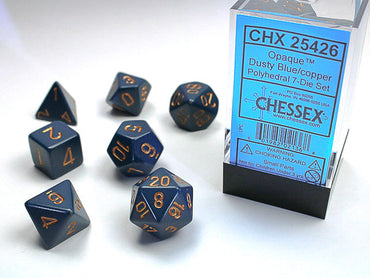 Opaque Polyhedral Dark Blue/copper 7-Die Set Dnd Dice Set CHX25426 (Online Only)