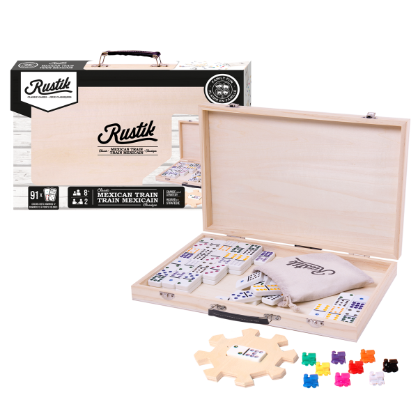 Rustik Deluxe Wood Case: Mexican Train Game (ONLINE ORDER ONLY)