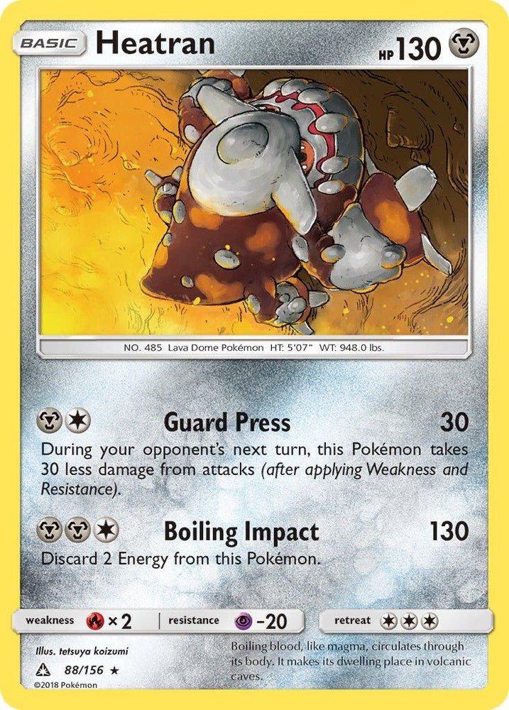 Heatran (88/156) (Prerelease Kit Exclusive) (Theme Deck Exclusive) [Sun & Moon: Ultra Prism] (Online Only)