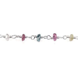 2.5mm Afghani Tourmaline Sterling Silver Chain by the foot (ONLINE ORDER ONLY)
