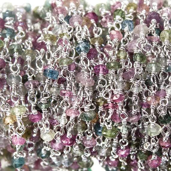 2.5mm Afghani Tourmaline Sterling Silver Chain by the foot (ONLINE ORDER ONLY)