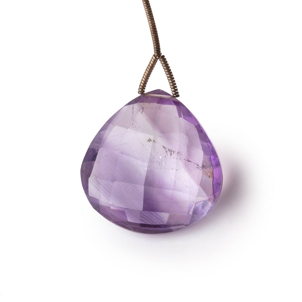 25mm Amethyst Faceted Heart Focal Bead 1 piece (ONLINE ORDER ONLY)