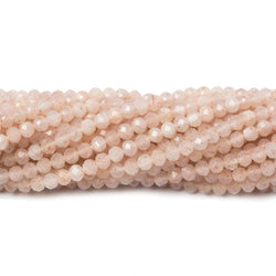 2.5mm Angel Skin Peach Moonstone Micro Faceted rondelles 13 inch 154 beads (ONLINE ORDER ONLY)