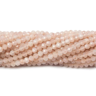 2.5mm Angel Skin Peach Moonstone Micro Faceted rondelles 13 inch 154 beads (ONLINE ORDER ONLY)