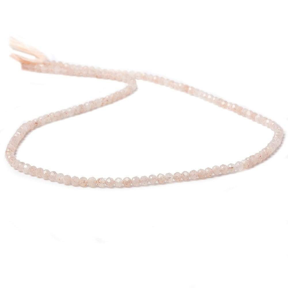 2.5mm Angel Skin Peach Moonstone Micro Faceted rondelles 13 inch 154 beads (ONLINE ORDER ONLY)