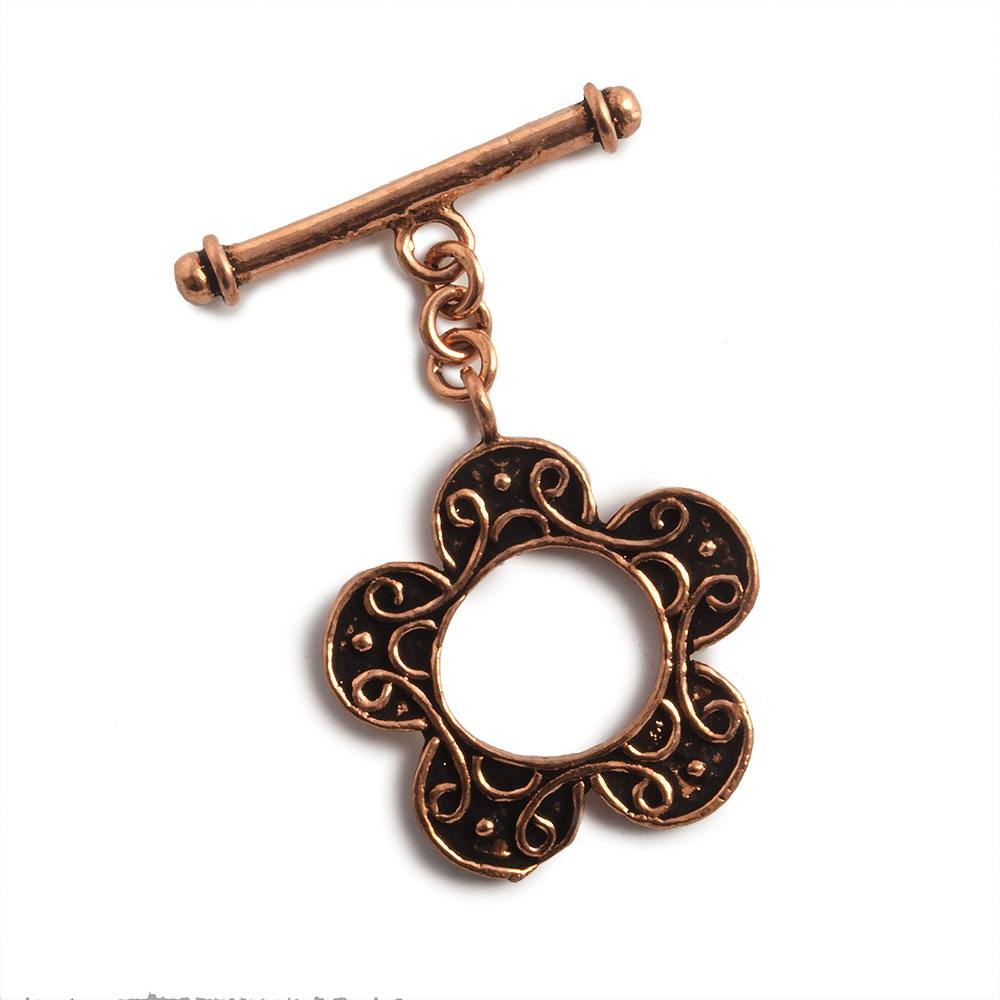 25mm Antiqued Copper Flower Power Toggle 1 piece (ONLINE ORDER ONLY)