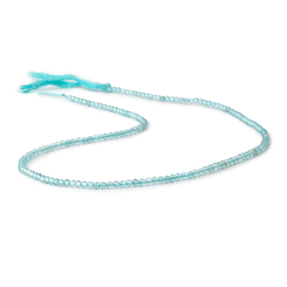 2.5mm Aqua Blue Apatite Micro Faceted Rondelle Beads 12.5 inch 157 pieces AA (ONLINE ORDER ONLY)