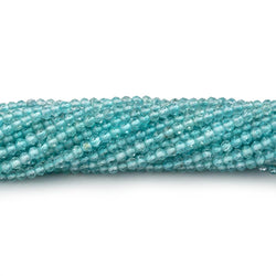 2.5mm Aqua Blue Apatite Micro Faceted Rondelle Beads 12.5 inch 157 pieces AA (ONLINE ORDER ONLY)