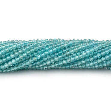 2.5mm Aqua Blue Apatite Micro Faceted Rondelle Beads 12.5 inch 157 pieces AA (ONLINE ORDER ONLY)