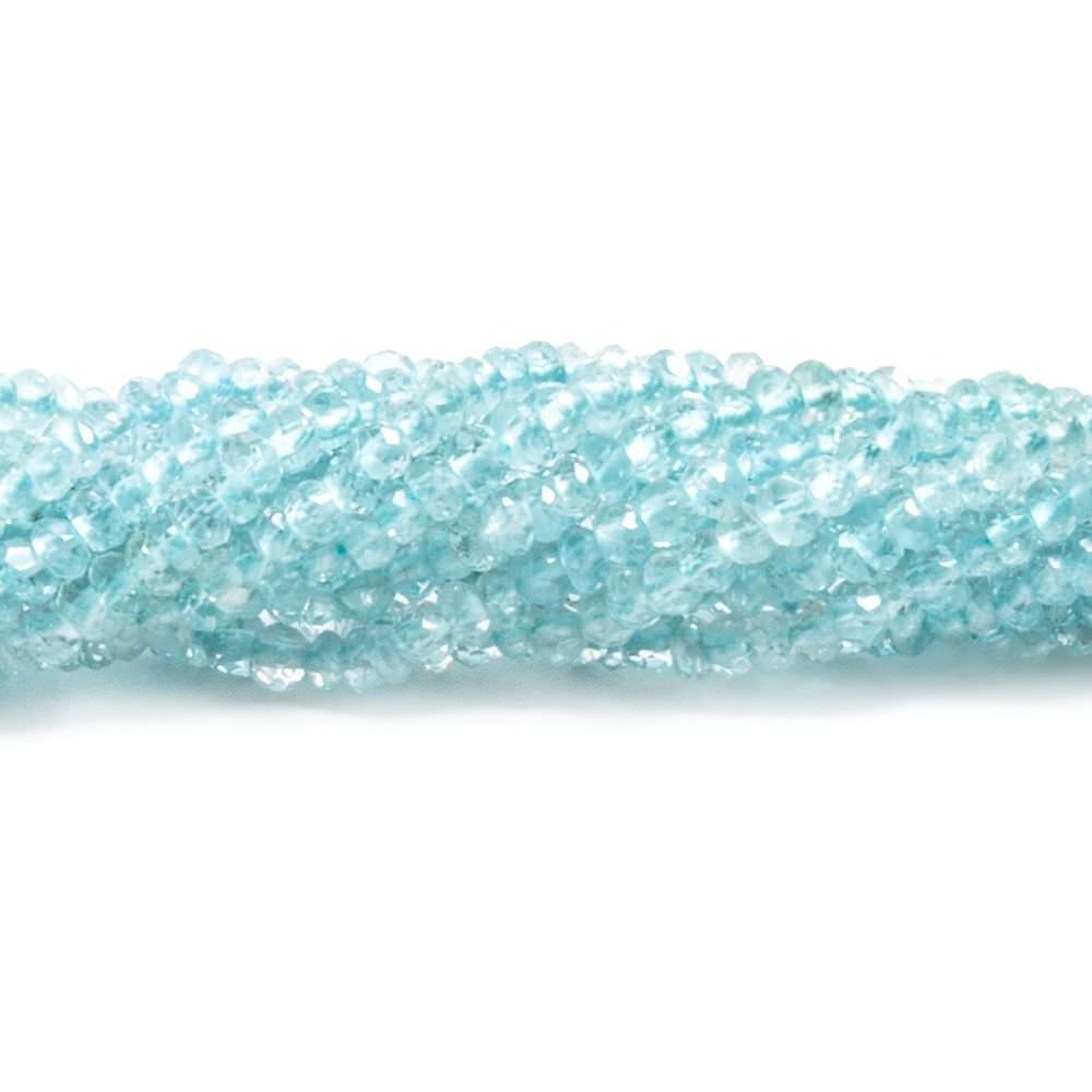 2.5mm Aquamarine faceted rondelle beads 13.5 inches 242 pieces (ONLINE ORDER ONLY)
