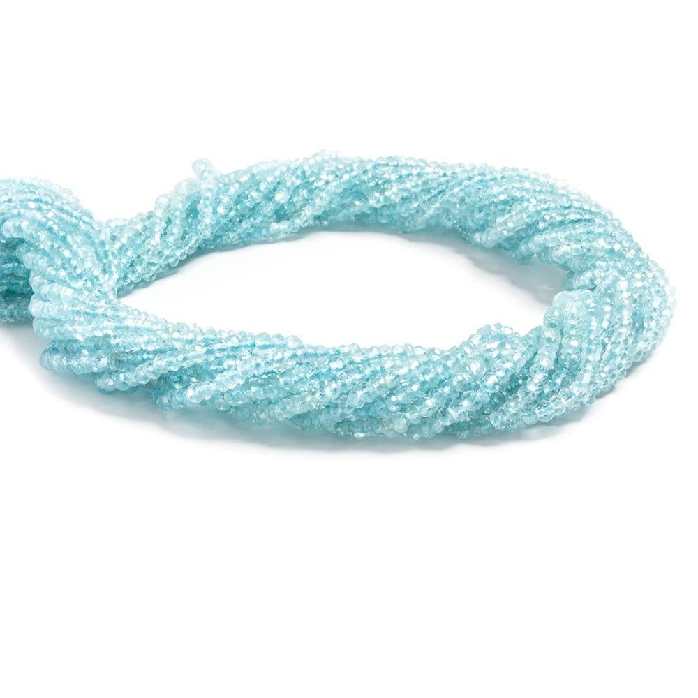 2.5mm Aquamarine faceted rondelle beads 13.5 inches 242 pieces (ONLINE ORDER ONLY)