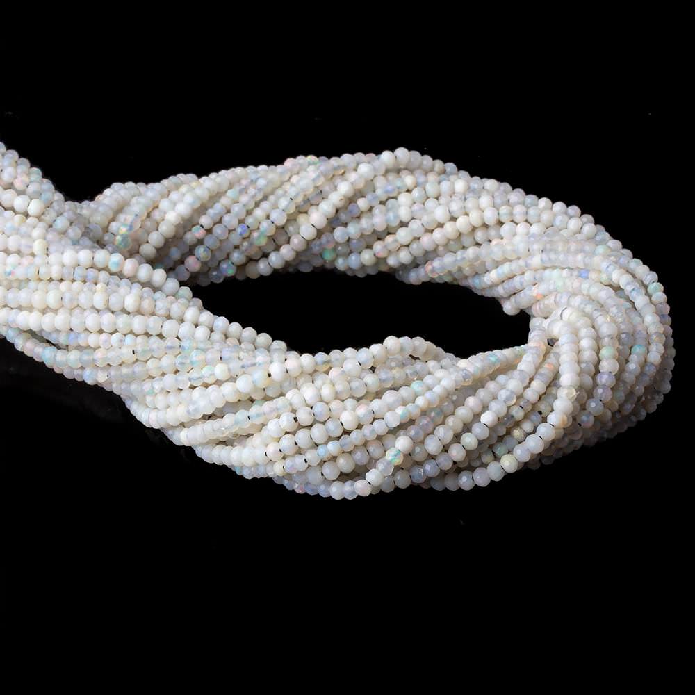 2.5mm Australian Grey Beige Opal micro faceted rondelles 12.5 inch 145 beads (ONLINE ORDER ONLY)