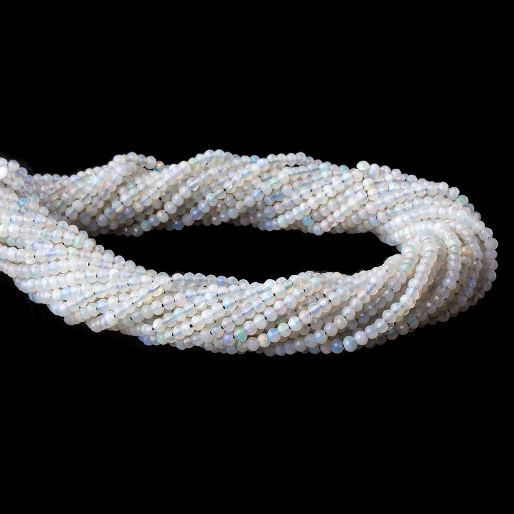 2.5mm Australian Opal micro faceted rondelles 12.5 inch 145 beads (ONLINE ORDER ONLY)