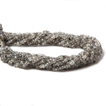 2.5mm Black Tourmalinated Quartz Hand faceted rondelles 14 inch 255 pieces (ONLINE ORDER ONLY)