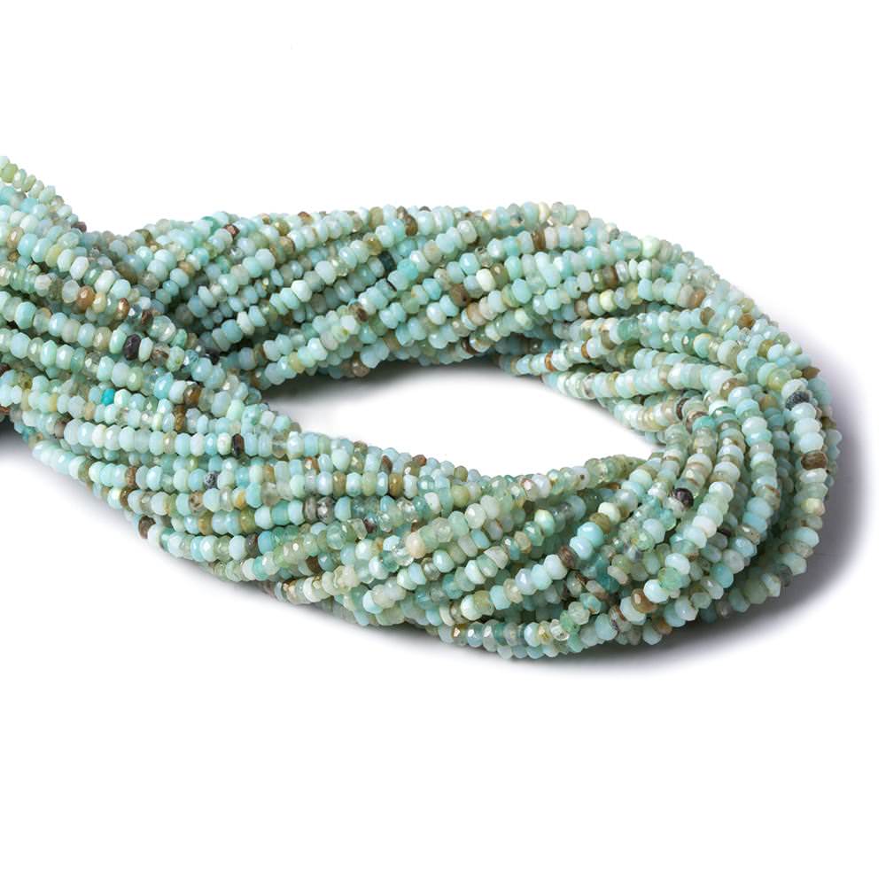 2.5mm Blue Peruvian Opal faceted rondelle beads 13 inch 179 pieces (ONLINE ORDER ONLY)