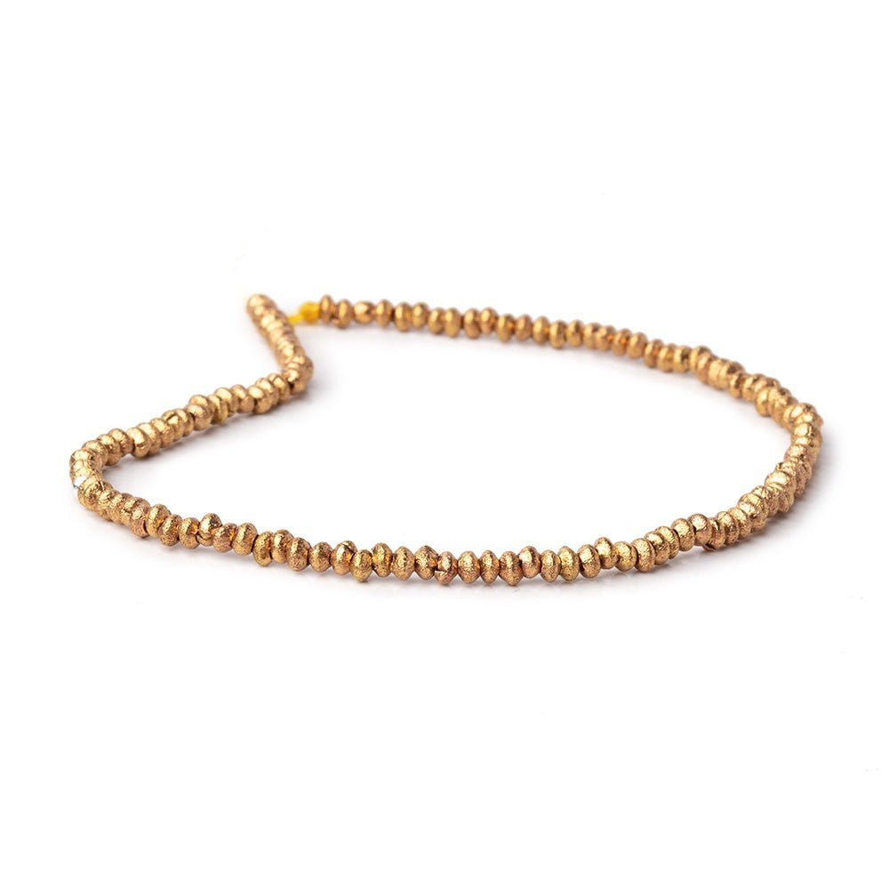 2.5mm Brass Brushed Disc Rondelle Beads 8 inch 126 pieces (ONLINE ORDER ONLY)