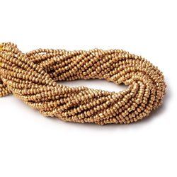 2.5mm Brass Brushed Disc Rondelle Beads 8 inch 126 pieces (ONLINE ORDER ONLY)