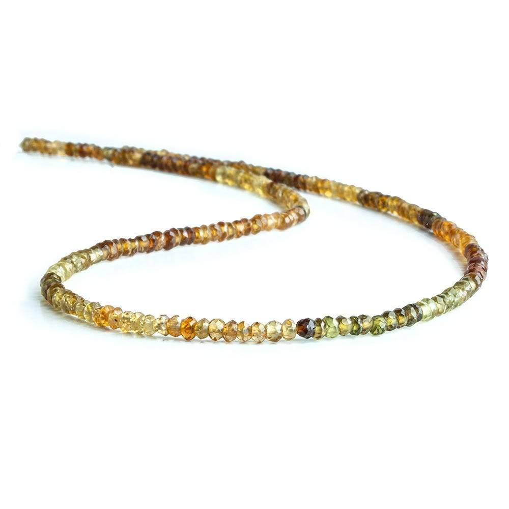 2.5mm Brown Green Tourmaline Faceted Rondelle Beads 13 inch 202 piece (ONLINE ORDER ONLY)