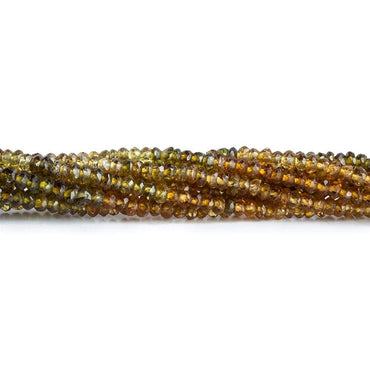 2.5mm Brown Green Tourmaline Faceted Rondelle Beads 13 inch 202 piece (ONLINE ORDER ONLY)