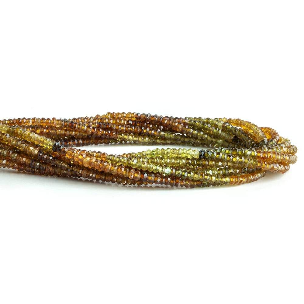 2.5mm Brown Green Tourmaline Faceted Rondelle Beads 13 inch 202 piece (ONLINE ORDER ONLY)