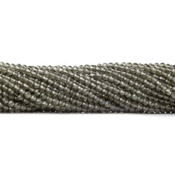 2.5mm Smoky Quartz micro faceted round beads 13 inch 135 pieces (ONLINE ORDER ONLY)