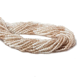 2.5mm Champagne & White Topaz Micro Faceted rondelles 13 inch 154 beads (ONLINE ORDER ONLY)