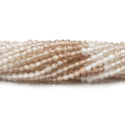 2.5mm Champagne & White Topaz Micro Faceted rondelles 13 inch 154 beads (ONLINE ORDER ONLY)