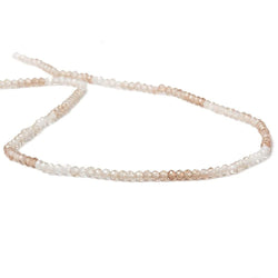2.5mm Champagne & White Topaz Micro Faceted rondelles 13 inch 154 beads (ONLINE ORDER ONLY)