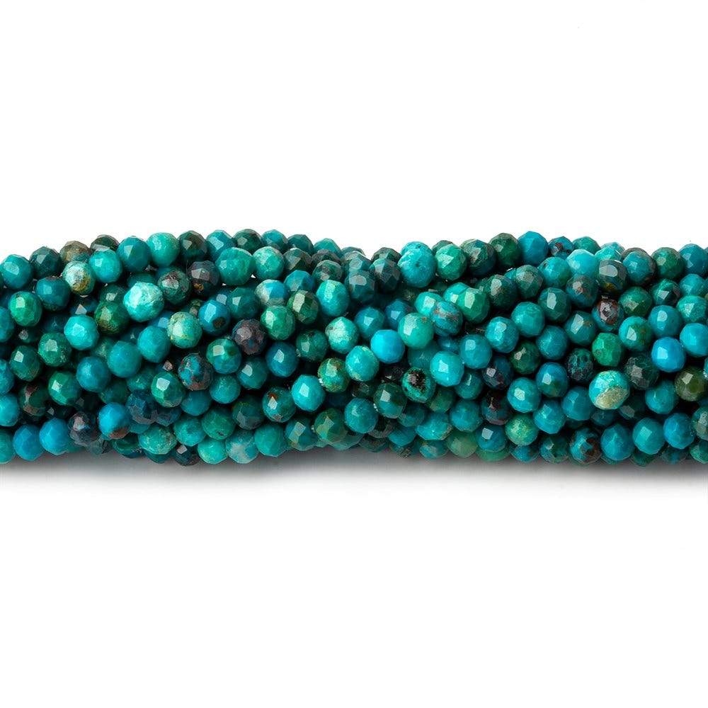 2.5mm Chrysocolla micro faceted round beads 12.5 inch 145 pieces (ONLINE ORDER ONLY)