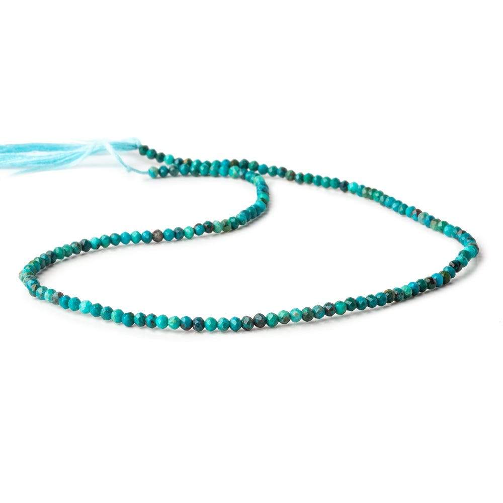 2.5mm Chrysocolla micro faceted round beads 12.5 inch 145 pieces (ONLINE ORDER ONLY)